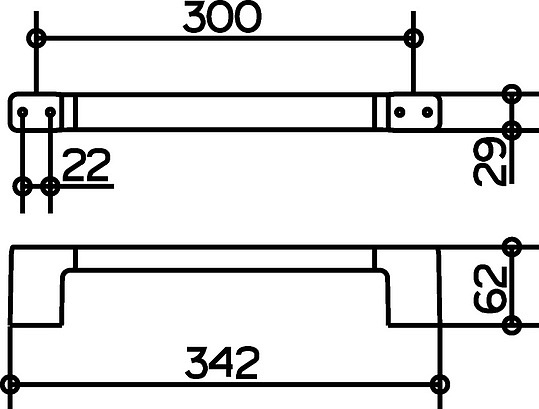 Keuco Collection Moll Поручень 34,2 см подвесной, цвет: хром 12707 010000