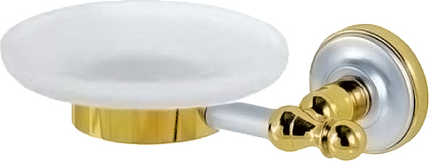 Migliore Mirella Мыльница со стеклянной чашей, подвесная, цвет: золото/хром 17268