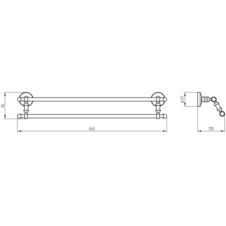 Migliore Mirella Полотенцедержатель, цвет: хром глянцевый/золото глянцевое 17294