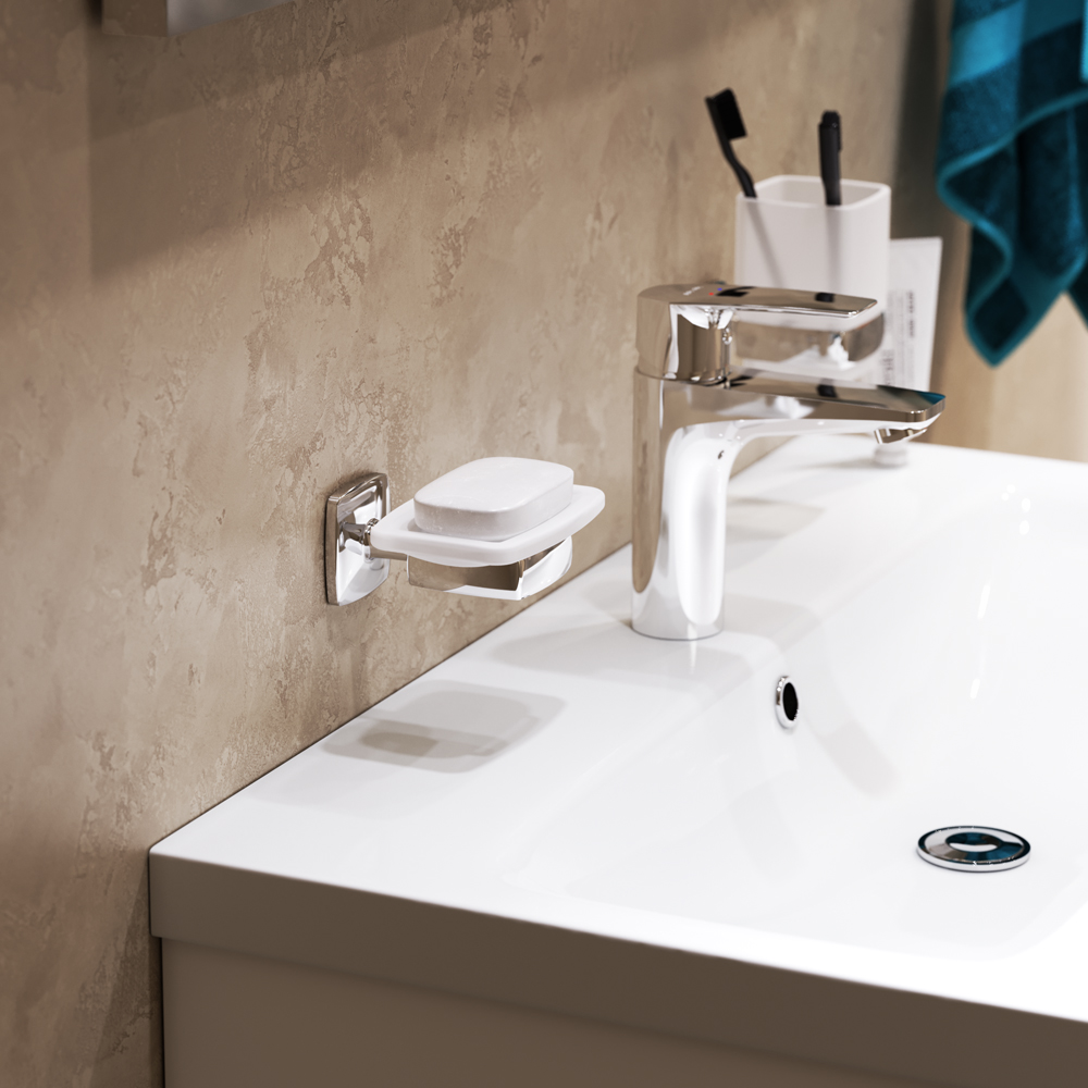 Am.Pm Gem Мыльница со стеклянной чашей, подвесная, цвет: хром глянцевый A9034200