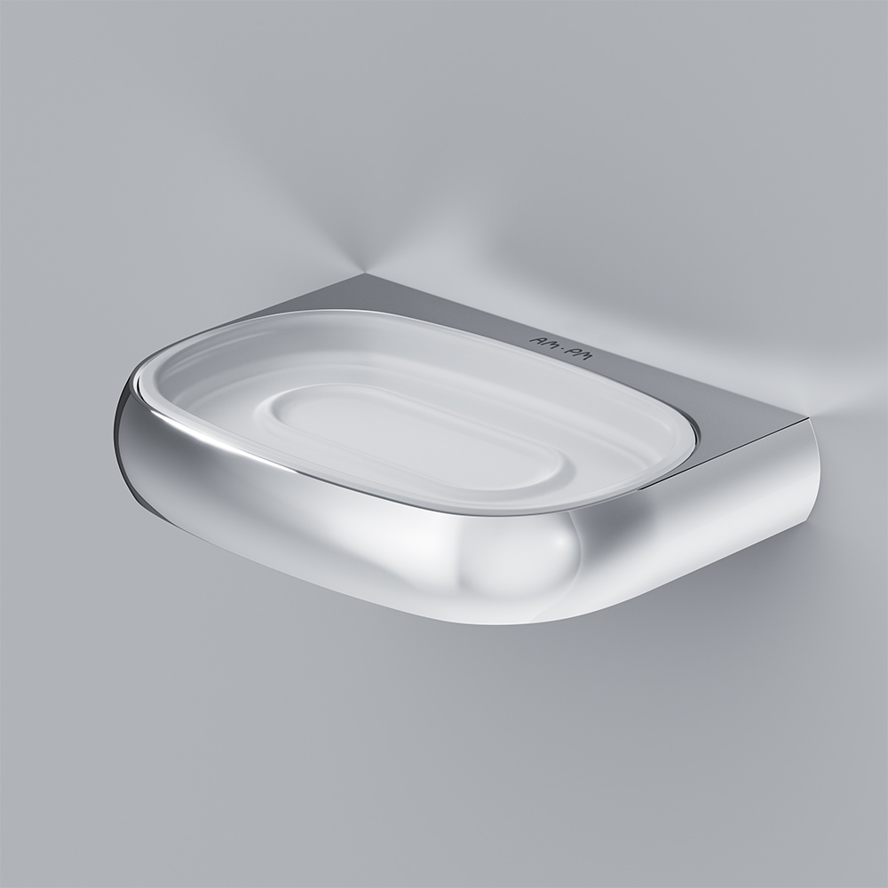 Am.Pm Sensation Мыльница со стеклянной чашей, подвесная, цвет: хром глянцевый A3034200