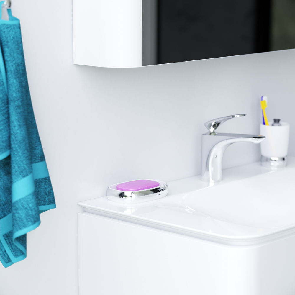 Am.Pm Sensation Мыльница со стеклянной чашей, настольная, цвет: хром глянцевый A3031200