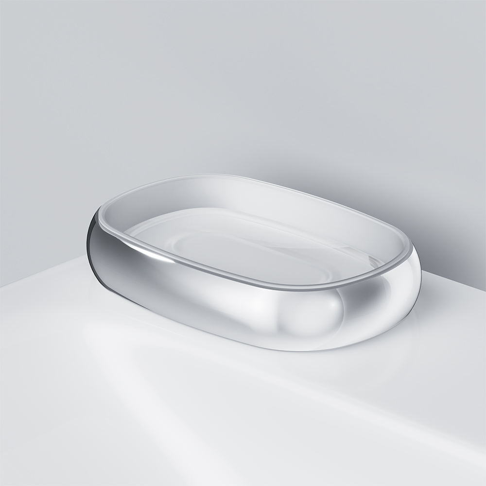 Am.Pm Sensation Мыльница со стеклянной чашей, настольная, цвет: хром глянцевый A3031200