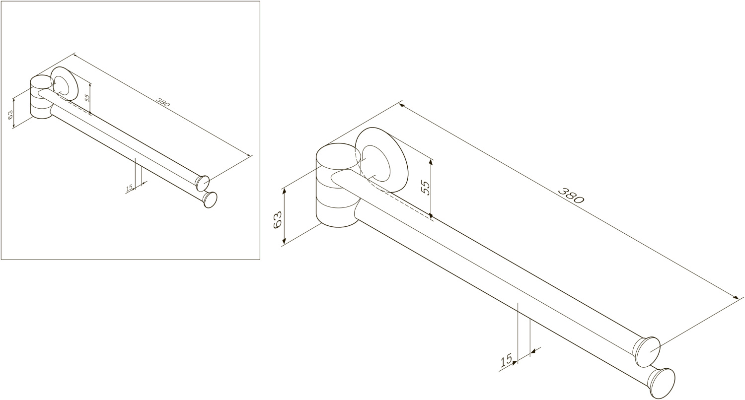 Am.Pm Like Двойной полотенцедержатель-вертушка 40 см, цвет: хром A8032600