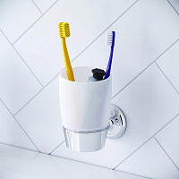 Am.Pm Like Стеклянный стакан с настенным держателем, цвет: хром A8034300