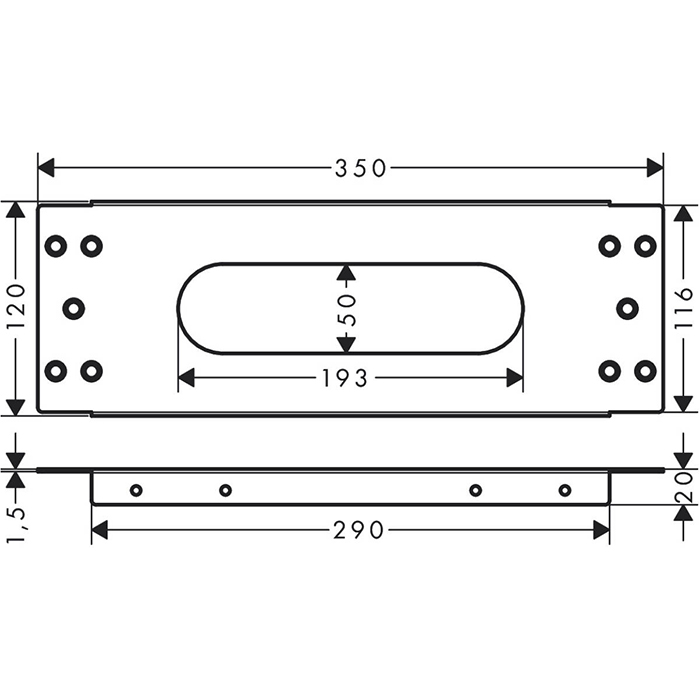 Axor Монтажная панель для монтажа на плитку, цвет: хром 28014000