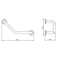 Bongio Hotelerie Поручень для ванны 40x21 см, цвет: хром 04104CR00