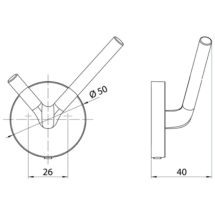 Emco Round Двойной крючок, цвет: хром 4375 001 01