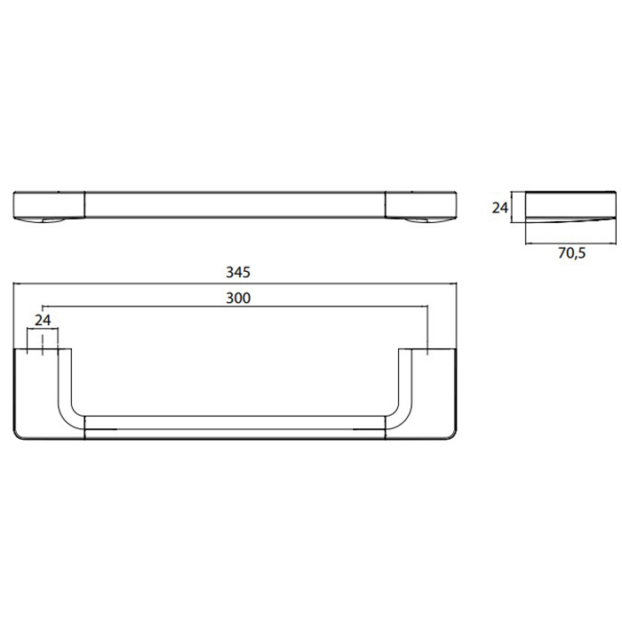 Emco Trend Поручень 30 cм, цвет: хром 0270 001 31