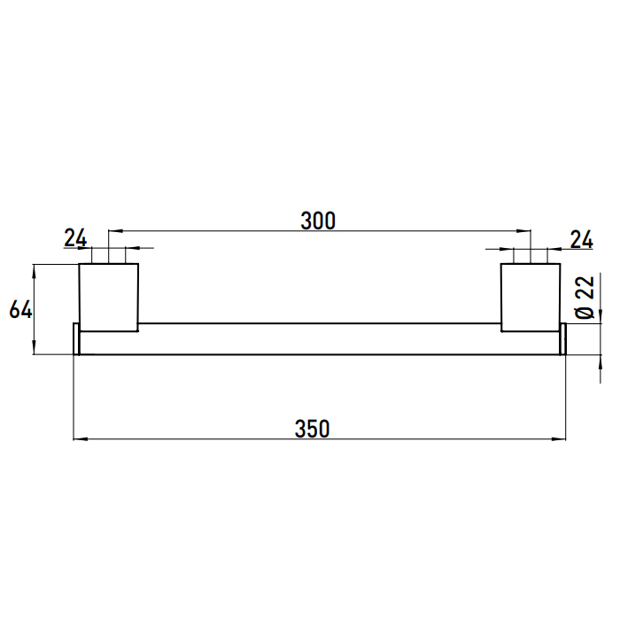 Emco System2 Поручень 30 cм, цвет: хром 3570 001 30