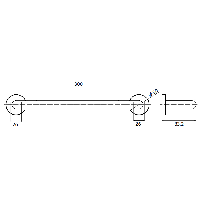 Emco Round Поручень 30 cм, цвет: черный 4370 133 30