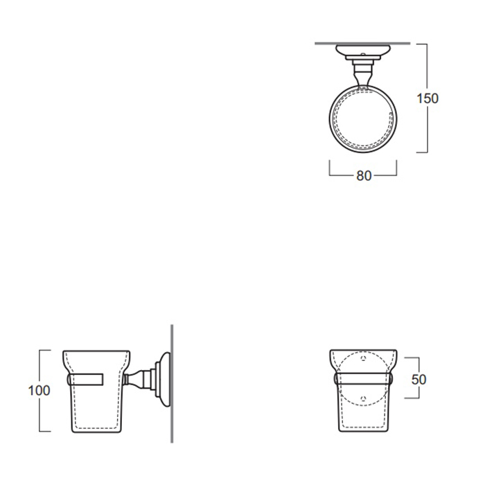 Simas Accessori Victoria Стакан, одинарный, подвесной, цвет: хром глянцевый 260203cr
