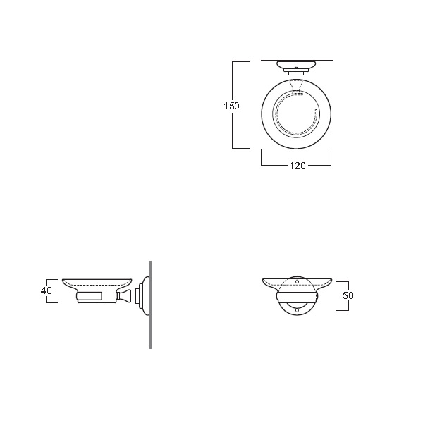 Simas Accessori Victoria Мыльница с керамической чашей, подвесная, цвет: бронза глянцевая 260201br