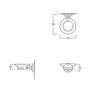 Simas Accessori Victoria Мыльница с керамической чашей, подвесная, цвет: бронза глянцевая 260201br