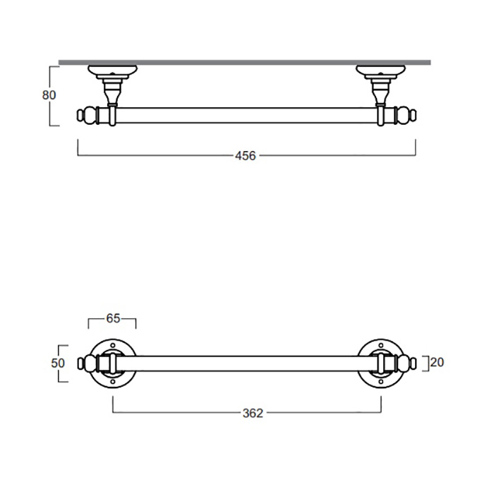 Simas Accessori Victoria Полотенцедержатель 45,6 см, подвесной, цвет: золото глянцевое 260215oro