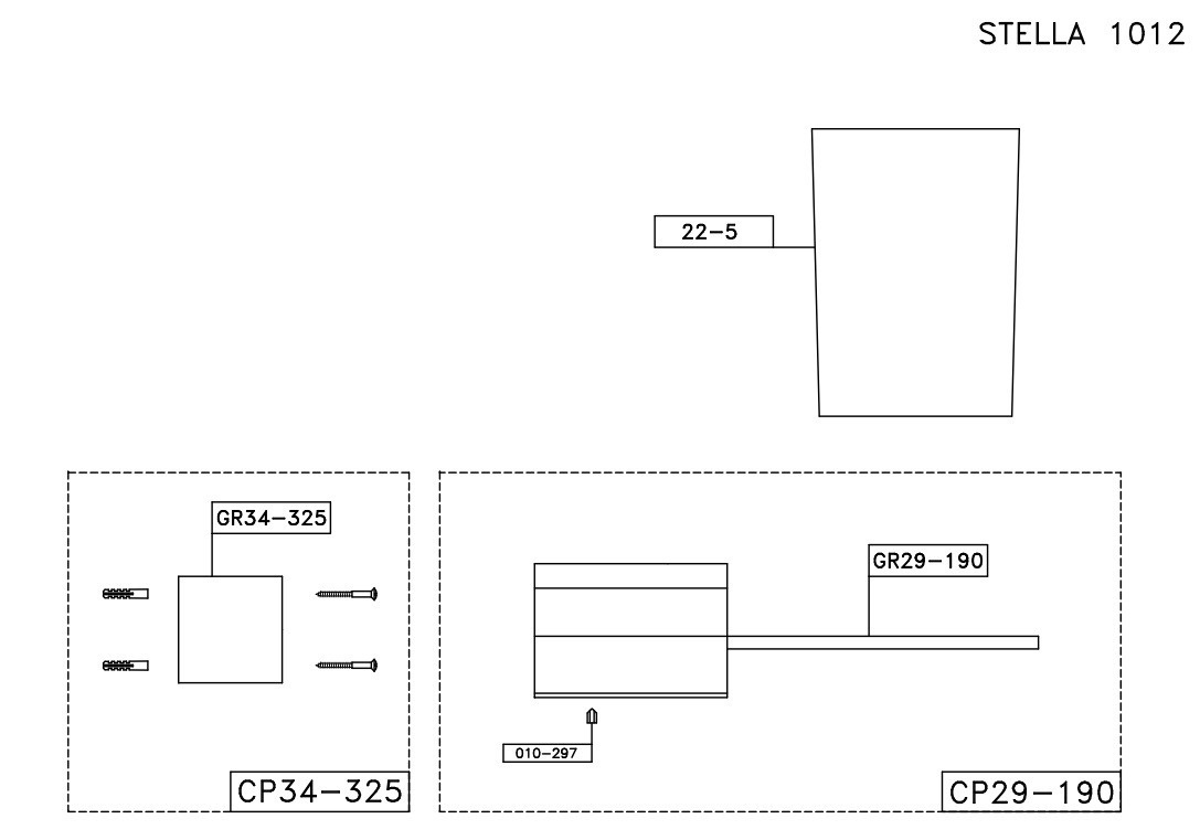 Stella Подстаканник настенный 1012, цвет хром ST 10004 CR00
