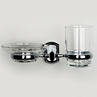 Wasserkraft Oder Стакан и мыльница с держателем, стеклянный прозрачный, цвет: хром K-3026