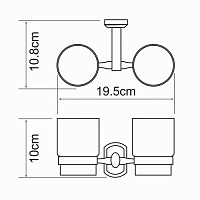 Wasserkraft Oder Стаканы с держателем, стеклянный прозрачный, цвет: хром K-3028D