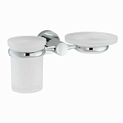 Wasserkraft Donau Стакан и мыльница с держателем, стеклянный матовый, цвет: хром K-9426