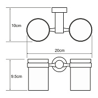 Wasserkraft Donau Стаканы с держателем, стеклянный матовый, цвет: хром K-9428D
