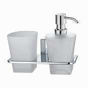 Wasserkraft Leine Стакан и дозатор с держателем, стеклянный матовый, цвет: хром K-5089