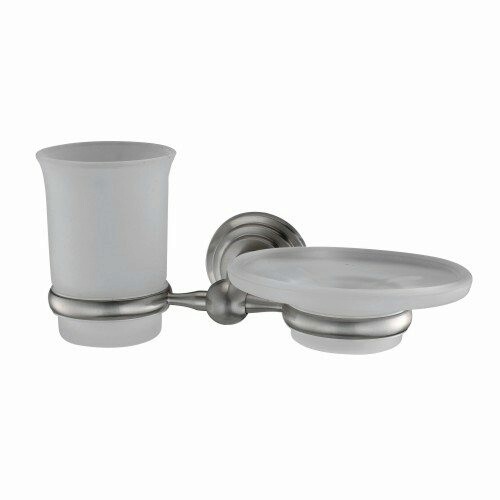 Wasserkraft Ammer Стакан и мыльница с держателем, стеклянный матовый, цвет: хром K-7026