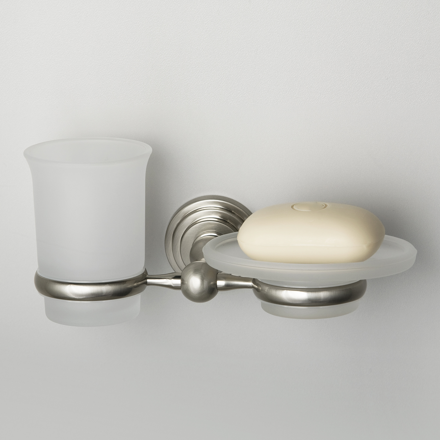 Wasserkraft Ammer Стакан и мыльница с держателем, стеклянный матовый, цвет: хром K-7026