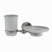 Wasserkraft Ammer Стакан и мыльница с держателем, стеклянный матовый, цвет: хром K-7026