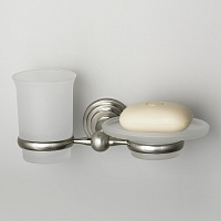 Wasserkraft Ammer Стакан и мыльница с держателем, стеклянный матовый, цвет: хром K-7026