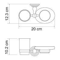Wasserkraft Ammer Стакан и мыльница с держателем, стеклянный матовый, цвет: хром K-7026
