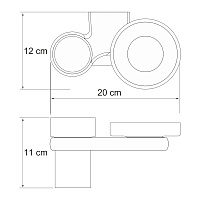 Wasserkraft Berkel Стакан и мыльница с держателем, стеклянный матовый, цвет: хром K-6826