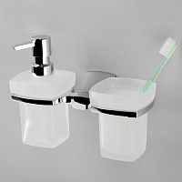 Wasserkraft Wern Стакан и дозатор с держателем, стеклянный матовый, цвет: хром K-2589