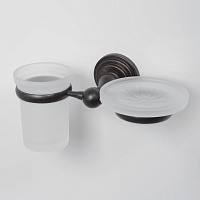 Wasserkraft Isar Стакан и мыльница с держателем подвесные, стеклянные матовые, цвет: темная бронза K-7326