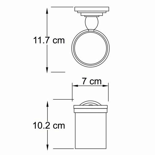 Wasserkraft Isar Стакан с держателем подвесной, стеклянный матовый, цвет: темная бронза K-7328