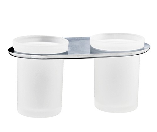 Wasserkraft Kammel Стаканы для зубных щеток подвесные, стеклянные матовые, цвет: хром K-8328D