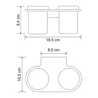 Wasserkraft Kammel Стаканы для зубных щеток подвесные, стеклянные матовые, цвет: хром K-8328D