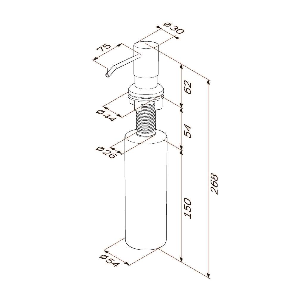 Am.Pm X-Joy Дозатор для жидкого мыла, встраиваемый, цвет: хром глянцевый A8437100