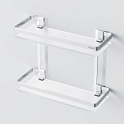 Am.Pm Sense L Полка подвесная 32 см, двухъярусная, цвет: серебро матовое A7455200