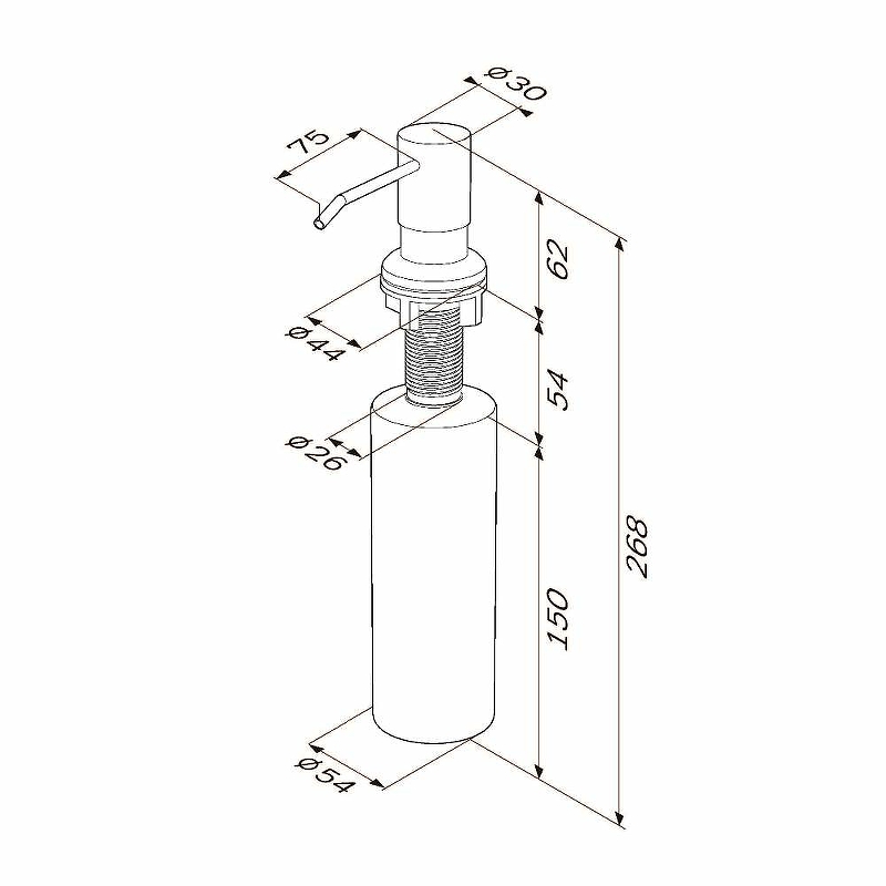Am.Pm X-Joy Дозатор для жидкого мыла, встраиваемый, цвет: сатин брашированный A8437111