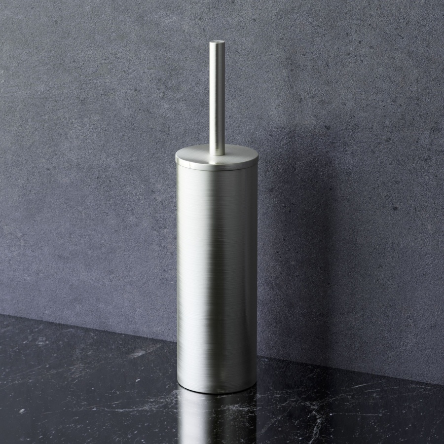 Am.Pm Sense L Ершик для унитаза напольный с колбой из нержавеющей стали, цвет: сатин брашированный A7433500