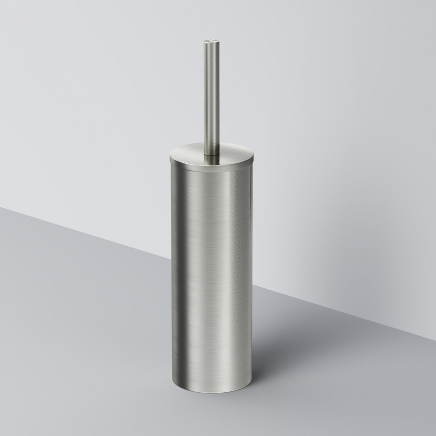 Am.Pm Sense L Ершик для унитаза напольный с колбой из нержавеющей стали, цвет: сатин брашированный A7433500