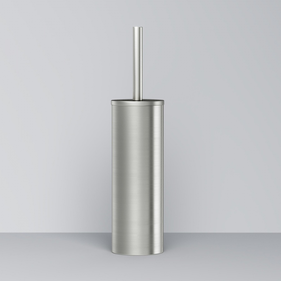 Am.Pm Sense L Ершик для унитаза напольный с колбой из нержавеющей стали, цвет: сатин брашированный A7433500