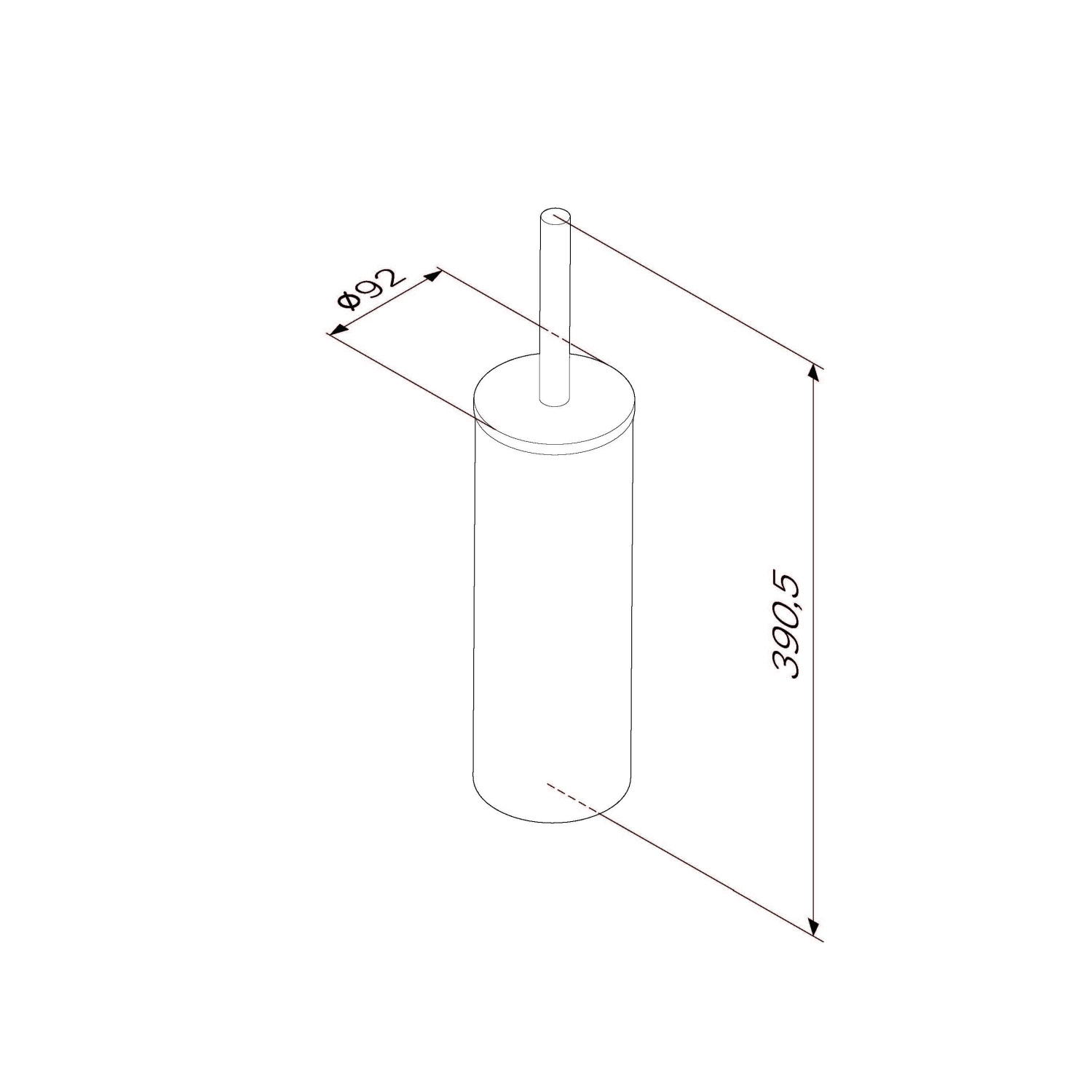 Am.Pm Sense L Ершик для унитаза напольный с колбой из нержавеющей стали, цвет: сатин брашированный A7433500