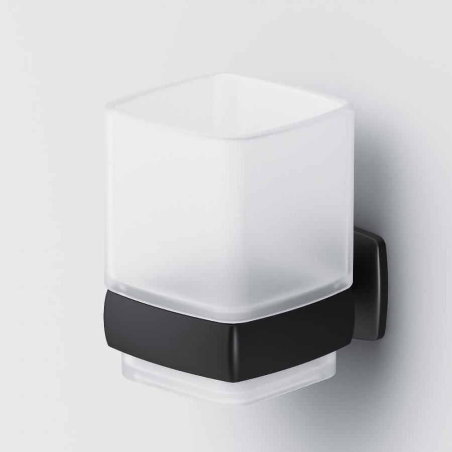 Am.Pm Gem Стакан подвесной, стеклянный, цвет: черный матовый A9034322