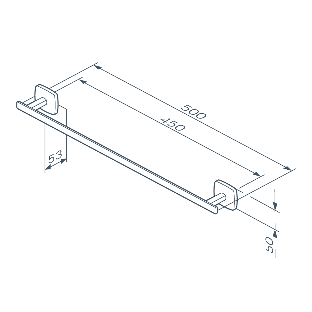 Am.Pm Gem Полотенцедержатель 50 см, подвесной, цвет: черный матовый A90346422