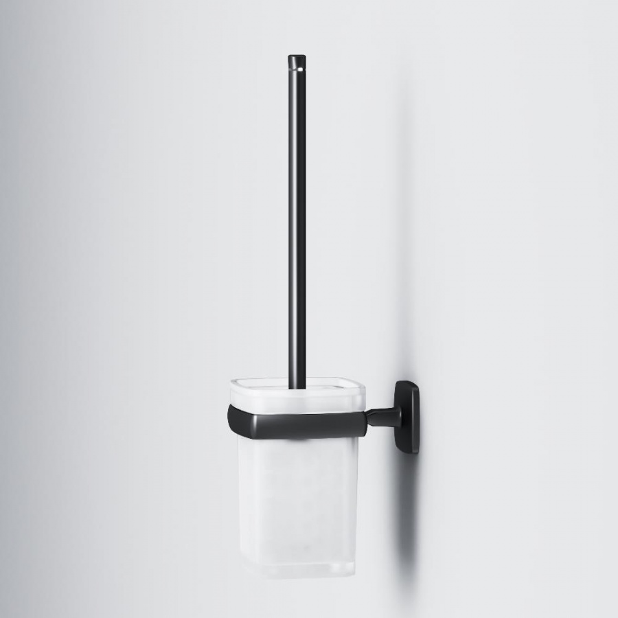 Am.Pm Gem Ершик для унитаза подвесной со стеклянной колбой, цвет: черный матовый A9033422