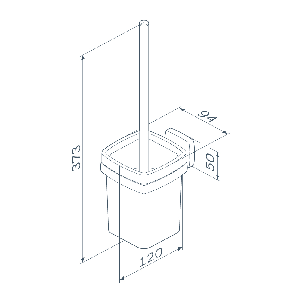 Am.Pm Gem Ершик для унитаза подвесной со стеклянной колбой, цвет: черный матовый A9033422