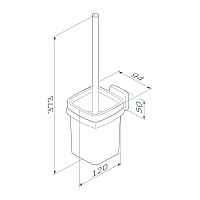 Am.Pm Gem Ершик для унитаза подвесной со стеклянной колбой, цвет: черный матовый A9033422