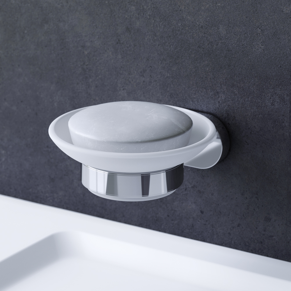 Am.Pm Sense Мыльница со стеклянной чашей, подвесная, цвет: хром глянцевый A7434200