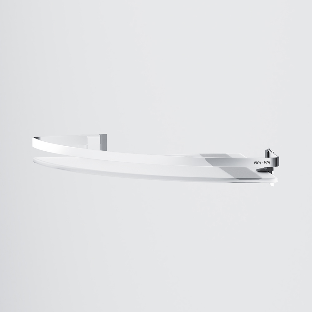 Am.Pm Sense L Полка подвесная 34 см, угловая, цвет: серебро матовое A7456100